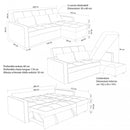 Divano Letto Cedric 208x87/145x88 cm  in Tessuto Tortora-9