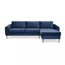 Divano con Chaise Longue Gregory in Tessuto Blu-2