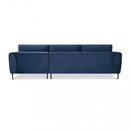 Divano con Chaise Longue Gregory in Tessuto Blu-4