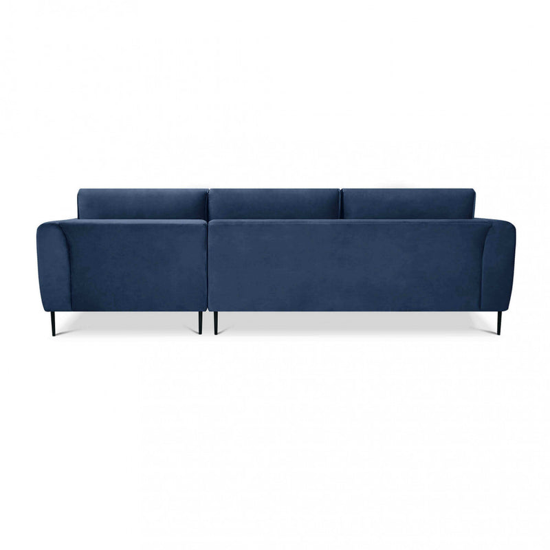 Divano con Chaise Longue Gregory in Tessuto Blu-4