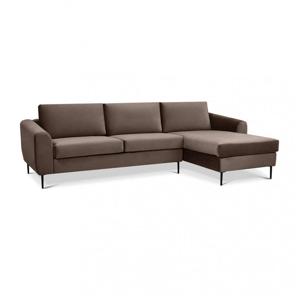 Canapé Gregory avec chaise longue en tissu marron online