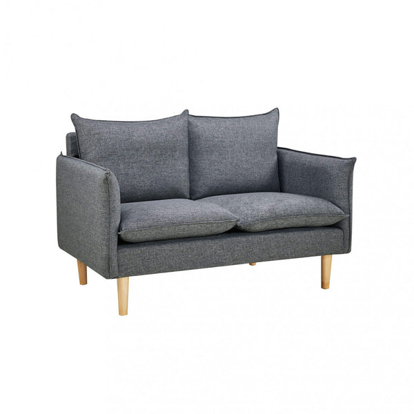 Canapé 2 places Florin 130x84x51 h cm en tissu gris foncé sconto