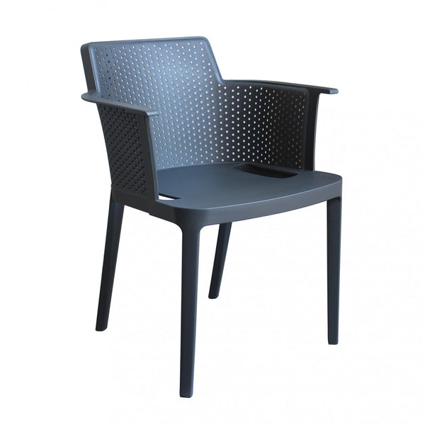 Fauteuil Cathy 60x58x76,5 cm en Polypropylène Anthracite acquista