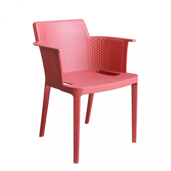 Fauteuil Cathy 60x58x76,5 cm en polypropylène rouge corail acquista