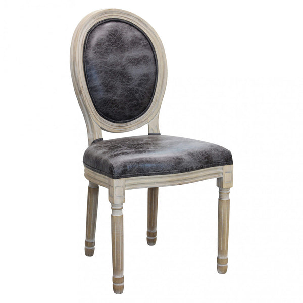 online Chaise Constance 48x46x96 h cm en similicuir gris