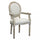 Fauteuil Constance en Tissu 55x46x96 h cm en Bois Beige