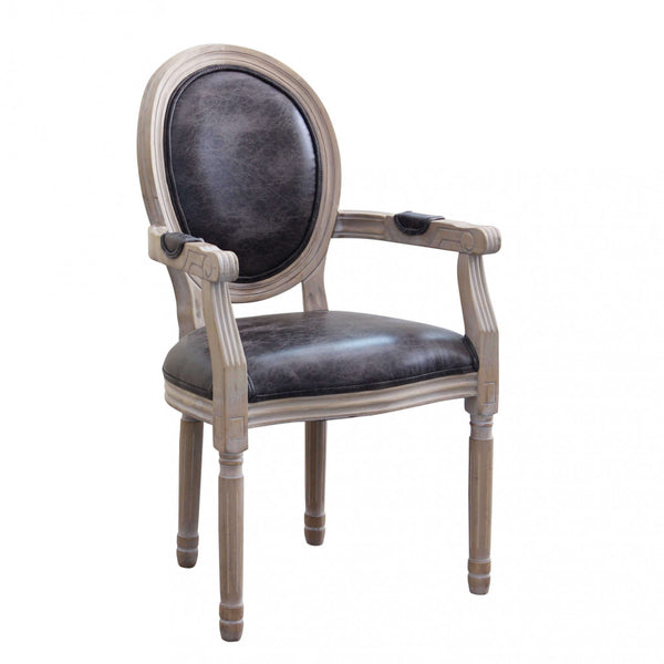 Fauteuil Constance en Similicuir Noir 55x46x96 h cm en Similicuir Noir acquista