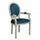 Fauteuil Constance en Velours Bleu 55x46x96 h cm en Bois Bleu