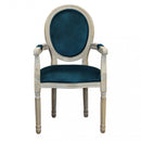 Poltrona Constance in Velluto Blu 55x46x96 h cm in Legno Blu-2