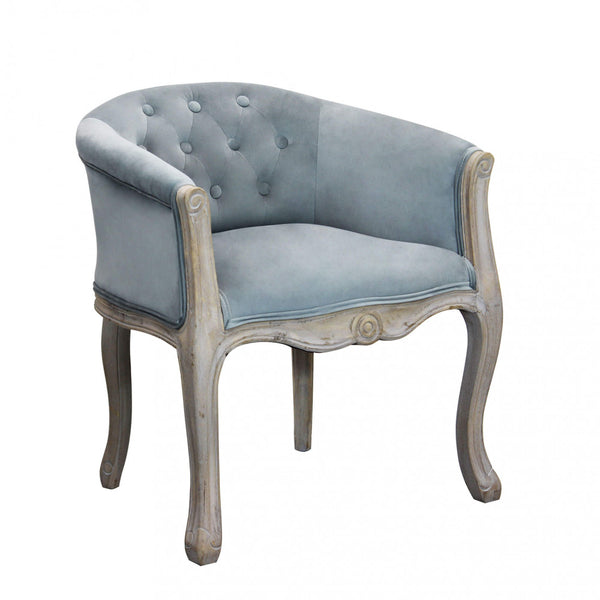 Fauteuil Coreen en Velours Gris 61x61x71 h cm en Bois Gris acquista