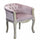 Fauteuil Coreen en Velours Rose 61x61x71 h cm en Bois Rose