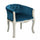 Fauteuil Coreen en Velours Bleu 61x61x71 h cm en Bois Bleu