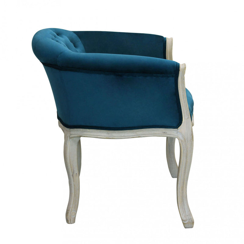 Poltrona Coreen in Velluto Blu 61x61x71 h cm in Legno Blu-3