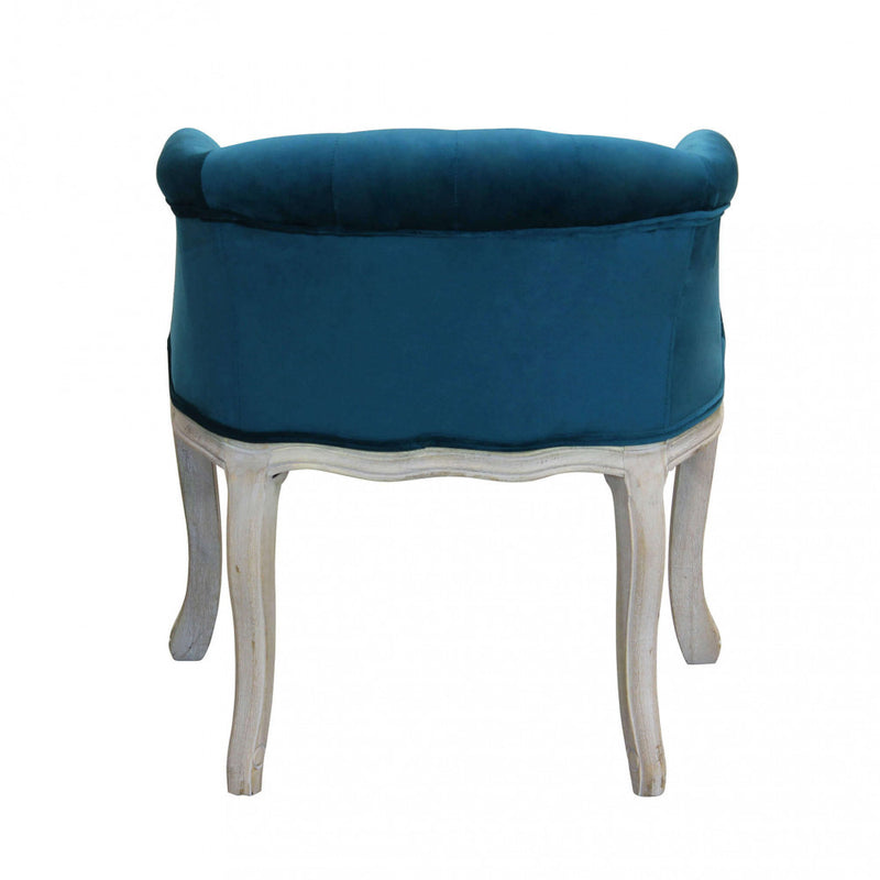 Poltrona Coreen in Velluto Blu 61x61x71 h cm in Legno Blu-5