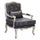 Fauteuil Christy en Eco-cuir Gris Vintage 64x72x92 h cm en Bois Gris Foncé