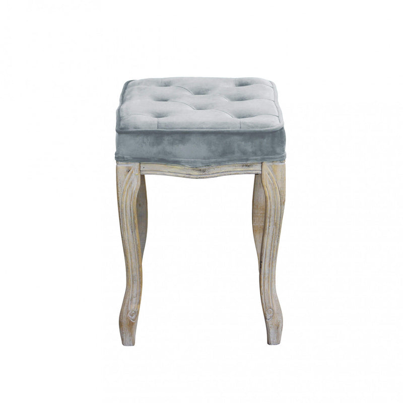 Sgabello Marly 50x36x47 h cm in Velluto Grigio-3