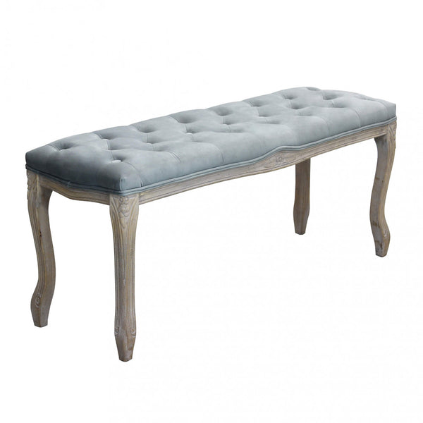 sconto Misty Banc en Velours Gris 110x36x47 h cm en Bois Gris