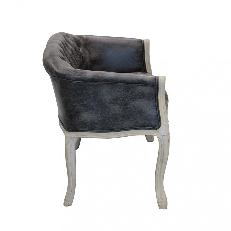 Divano Coleman 107x61x70 h cm in Similpelle Grigio scuro-3