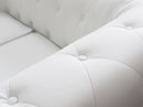 Divano 2 Posti Chesterfield 152x74x82 h cm in Similpelle Bianco-4