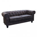 Divano 3  Posti Chesterfield 197x74x82 h cm in Similpelle Marrone-1