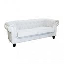 Divano 3  Posti Chesterfield 197x74x82 h cm in Similpelle Bianco-1