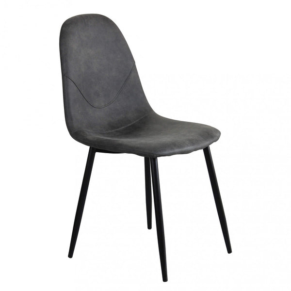 sconto Chaise Avril 43x54x84 h cm en plastique gris foncé