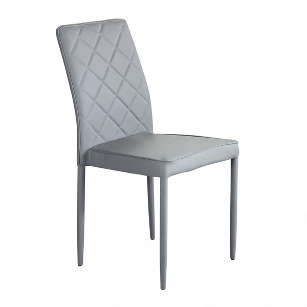 Chaise Blossom 41x50x91 h cm en similicuir gris clair sconto