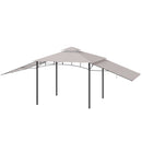 Gazebo da Giardino 3x3m con Tenda Parasole Laterale Cachi-7