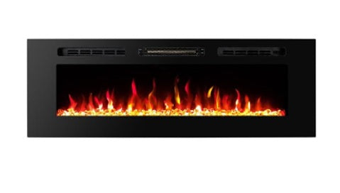 Cheminée Électrique Encastrable 46,5x152,4x12,1 cm Effet Flamme 1500W Amadeo 60 Noir sconto