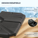 Base per Ombrellone da Giardino 103x103x8,3 cm 72 Kg Riempibile con Acqua o Sabbia in HDPE Nero-5