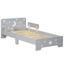 Struttura Letto Singolo per Bambini 143x76x49 cm con Motivi a Stelle e Luna in Pannelli di MDF e Truciolato Grigio-1