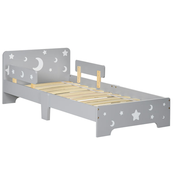 online Struttura Letto Singolo per Bambini 143x76x49 cm con Motivi a Stelle e Luna in Pannelli di MDF e Truciolato Grigio