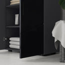 Mobiletto Bagno 2 Ante 3 Ripiani 60x30x82 cm in Legno Nero-9