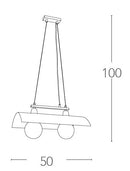 Lampadario Sospensione paralume Tegola Vetro Trasparente Moderno E27 Ambiente I-081225-3D-4