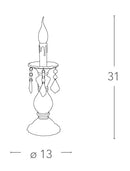 Lume Vetro Pendagli Cristalli K9 Finitura Cromata Lampada da Tavolo E14 Ambiente I-246/00300-4