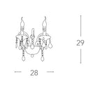 Applique 2 Luci Cromata Vetro Pendagli Cristallo K9 Lampada da Parete Classica E27 Ambiente I-246/00800-3