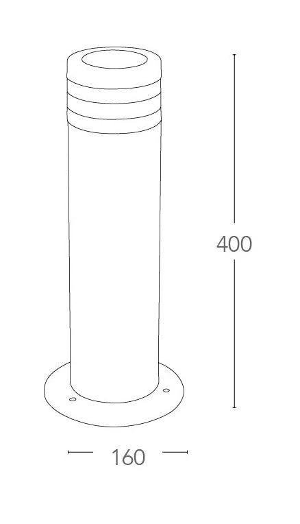 Paletto Tenuta Stagna Alluminio Fasce Traparenti Giardino Esterno 35 watt GU10 2700 kelvin Intec I-6048-4