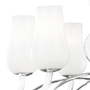 Lampadario Vetro Soffiatto Bianco Trasperente Decoro Cromato Classico E14 Ambiente I-ANGEL/12-3