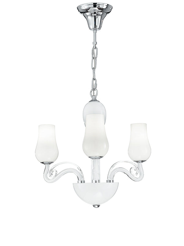 Lustre Suspendu Chrome Décoration Classique Transparent Blanc Verre Soufflé E14 prezzo