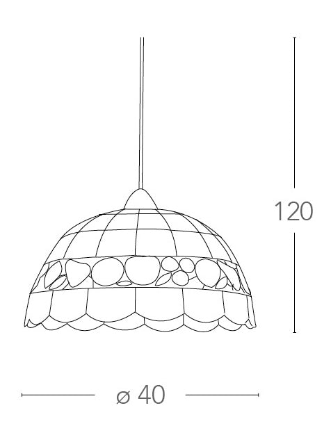 Sospensione Madreperla Decoro Frutta Lampadario Classico E27 Ambiente I-ARAGONA/S1-4