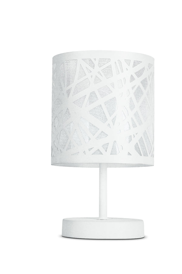 prezzo Lampe de Table avec Décoration Sculptée Abstraite Acier Blanc Abat jour Moderne E14 Environnement I-BATIK/L