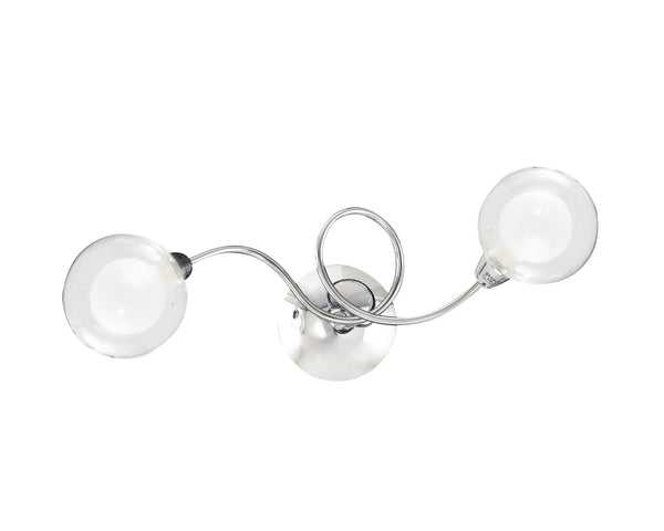 acquista Plafonnier avec abat-jour sphérique Verre Transparent Blanc Métal Chromé Lampe Moderne G9