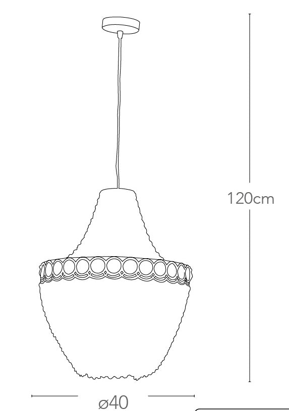 Lampadario Sospeso Pendagli Acrilico Metallo Interno Classico E27 Ambiente I-BOLERO/S40-2