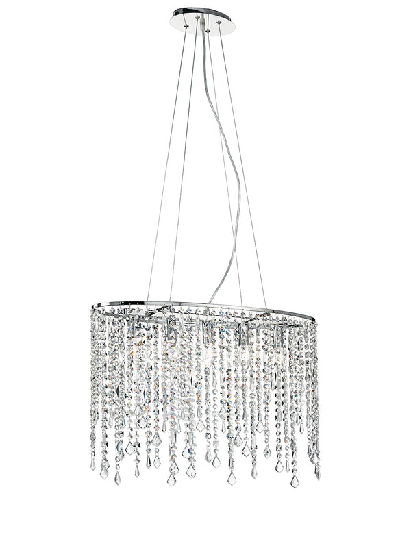 acquista Lustre Suspension Ovale Pendentifs En Métal Classique K9 Cristaux E14