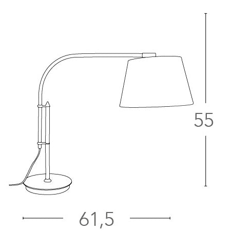 Lampada da Tavolo Moderna Metallo Bianco Paralume Tessuto Bianco Scrivania E27 Ambiente I-BRIDGE/L-4