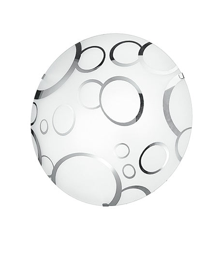 Plafoniera Lampada Moderna Bolle Cromate Tonda Vetro Bianco E27 Ambiente I-BUBBLE/PL30-1