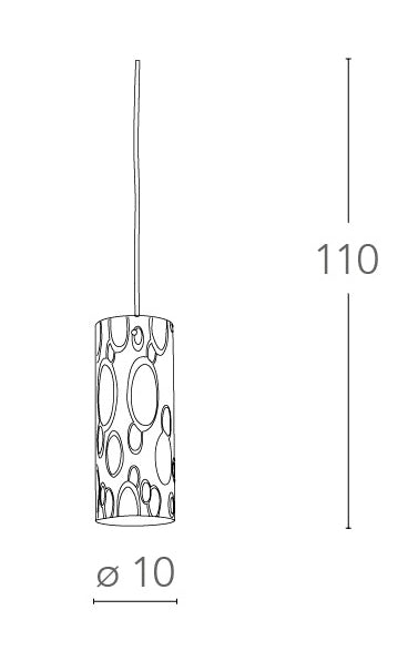 Sospensione Cilindrica Vetro Bianco Bolle Cromo Pendente Moderno E27 Ambiente I-BUBBLE/S1-2