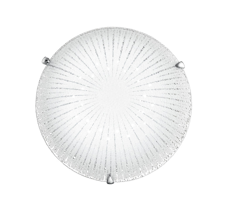 Plafoniera Moderna decoro Raggi Tonda Vetro Diamantato Led 15 watt Luce Naturale Ambiente I-CHANTAL/PL30-1