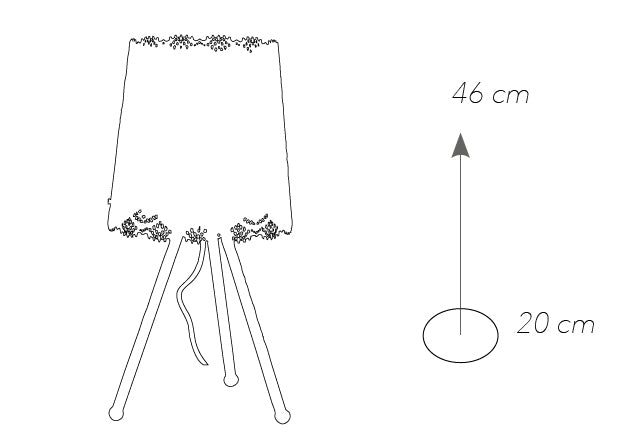 Lume Treppiedi Abat jour Moderno Bianco Opaco paralume Forato Pizzo E27 Ambiente I-CLUNY-L20-4