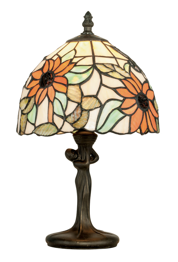 Lampe de table cadre en métal abat-jour coloré lampe de table en verre floral E14 environnement I-DAFNE-L1 acquista